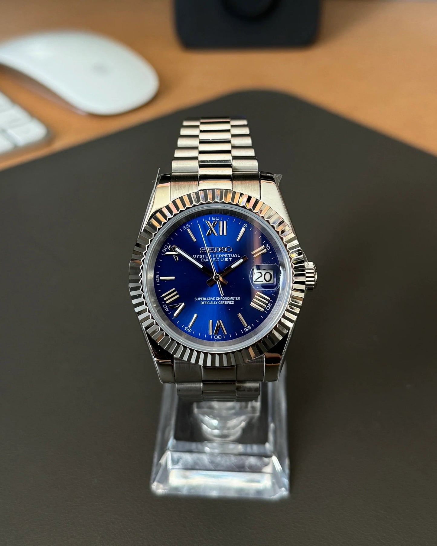 Seiko Datejust Mod Roman Blue