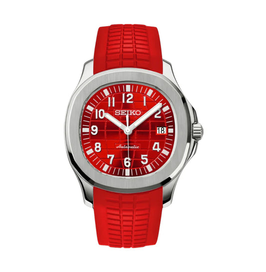 Seiko Aquanaut Mod Silver - Red