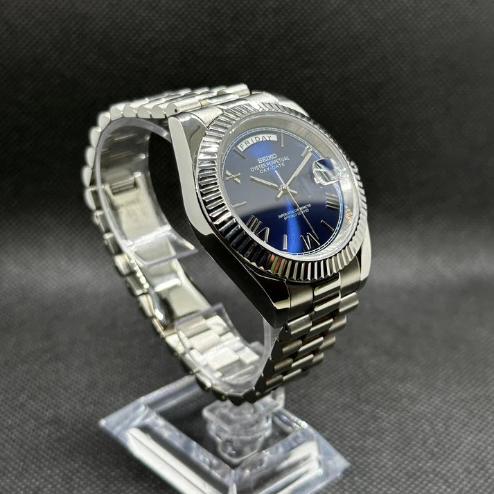 Seiko Day-Date Mod - Deep Blue Roman