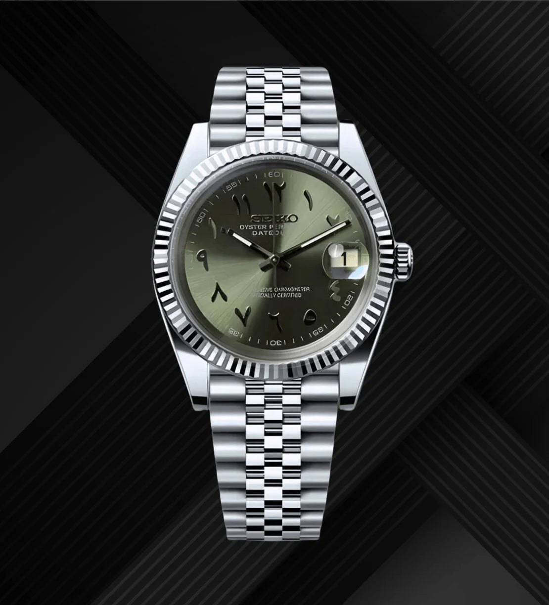 Seiko Mod Arabic Dial - Olive Green Numbered