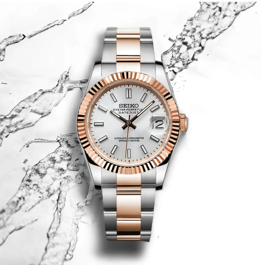 Seiko Datejust Mod Two Tone - White