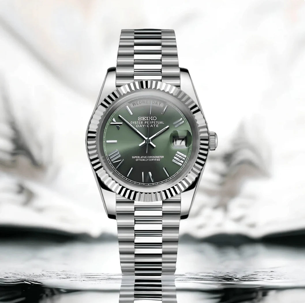 Seiko Day-Date Mod - Green Roman