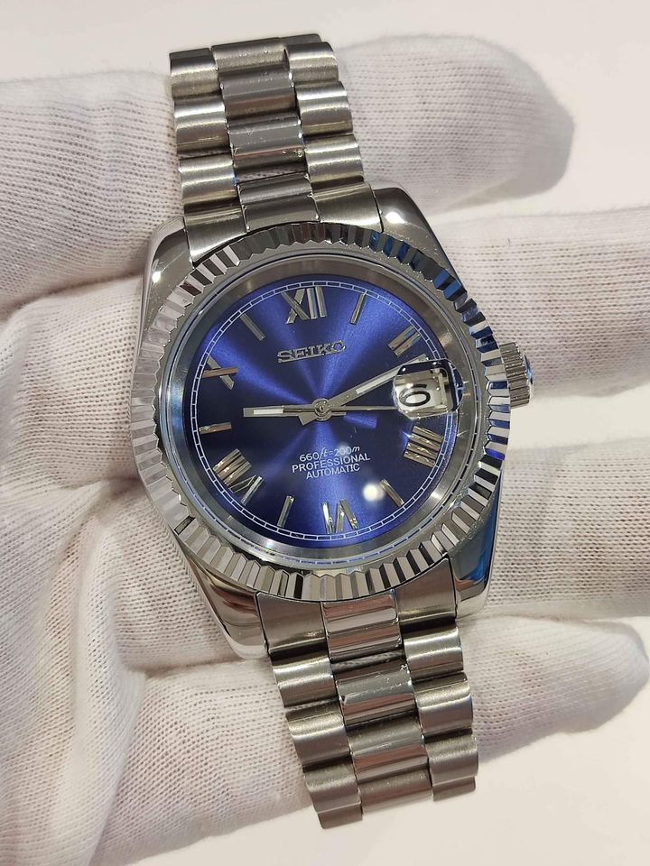 Seiko Datejust Mod Roman Blue