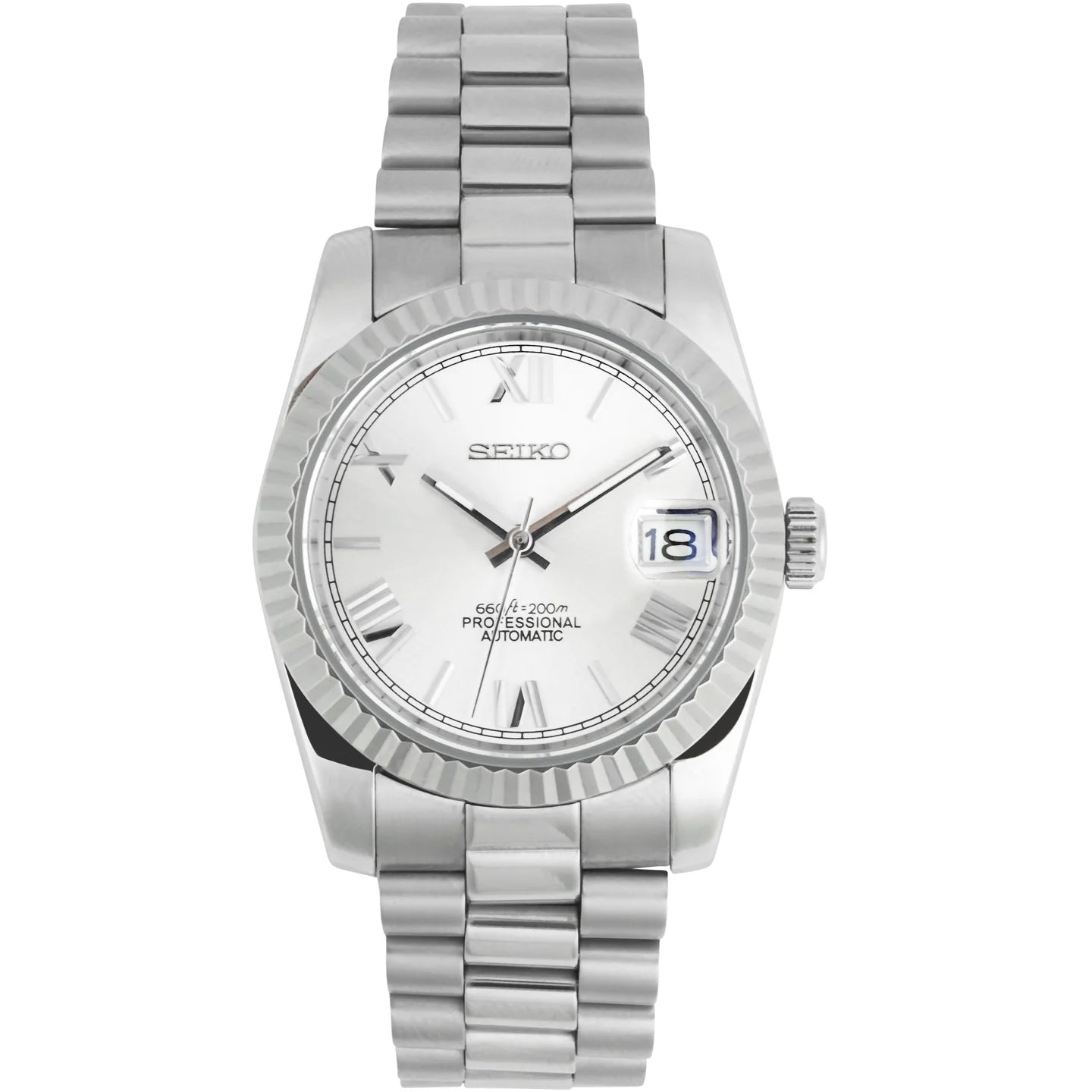 Seiko Datejust Mod White Roman