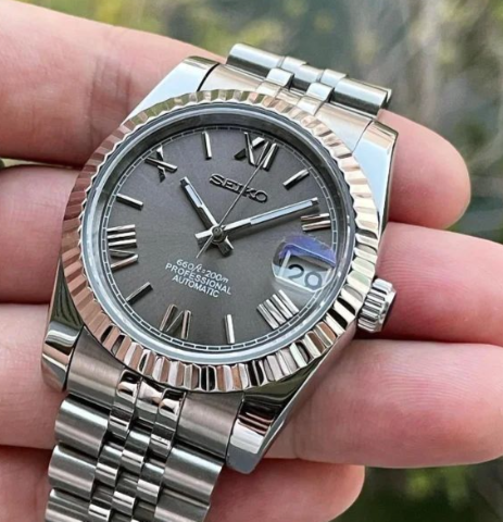 Seiko Datejust Mod Silver Roman