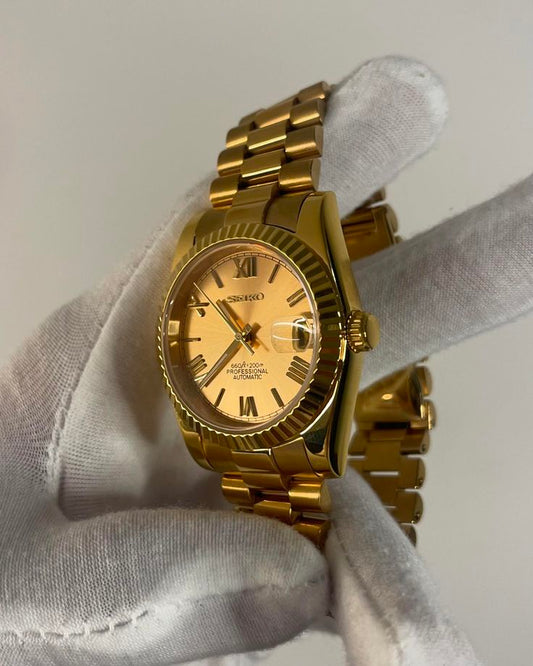 Seiko Datejust Mod Gold Roman