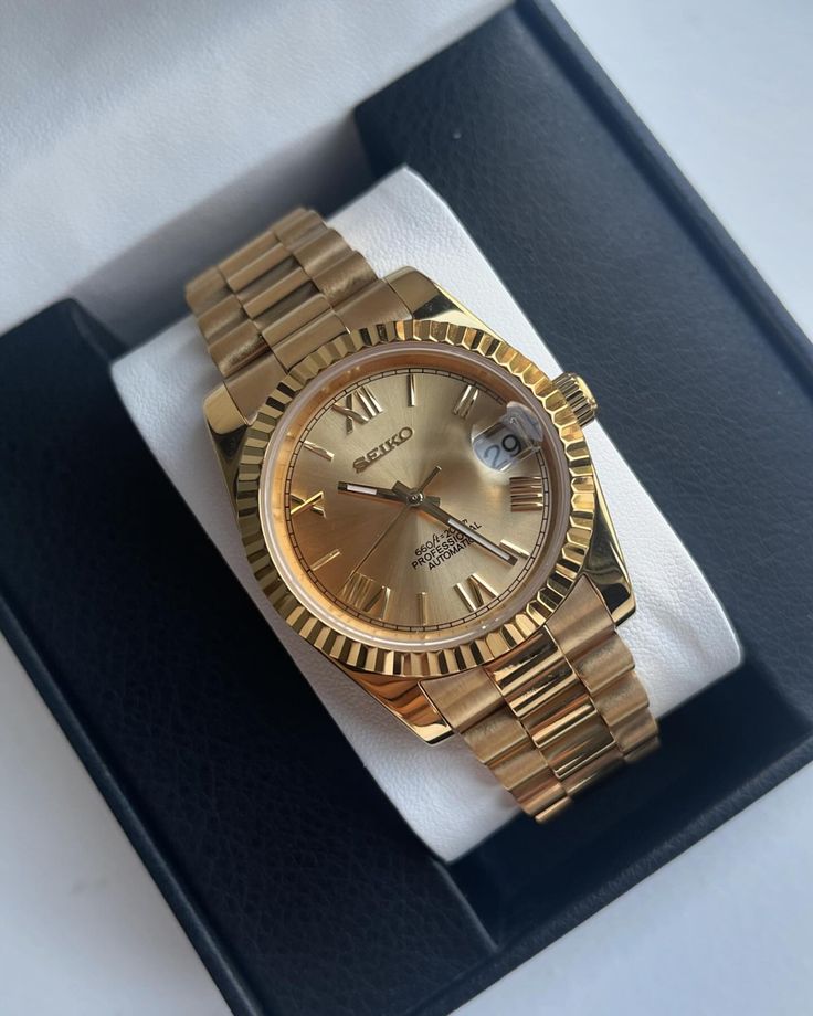 Seiko Datejust Mod Gold Roman