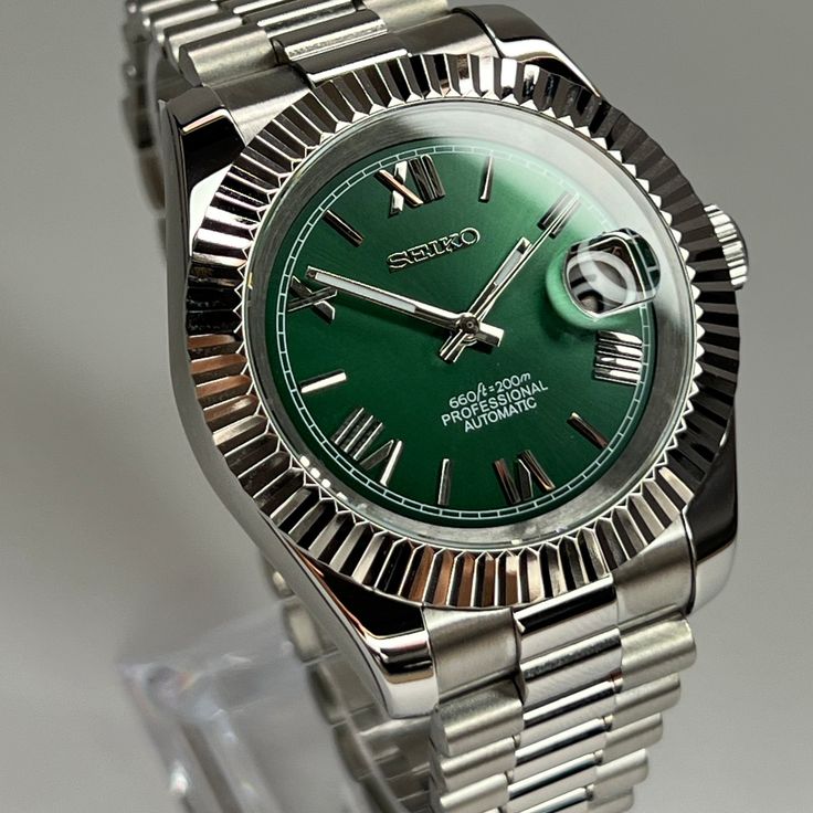 Seiko Datejust Mod Green Roman