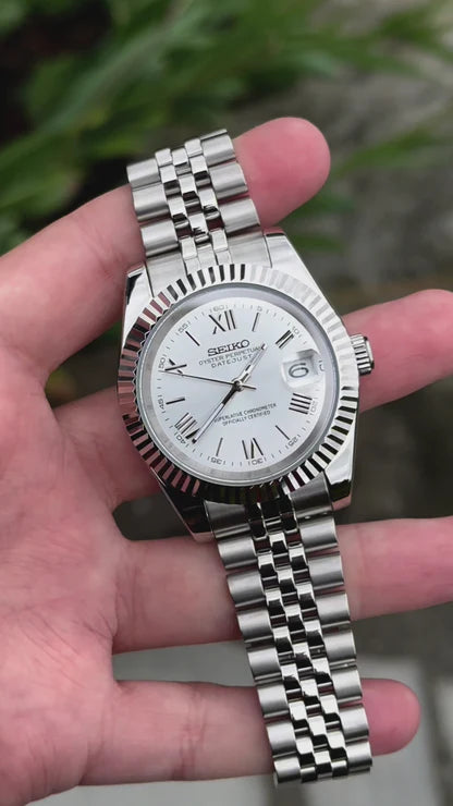 Seiko Datejust Mod White Roman