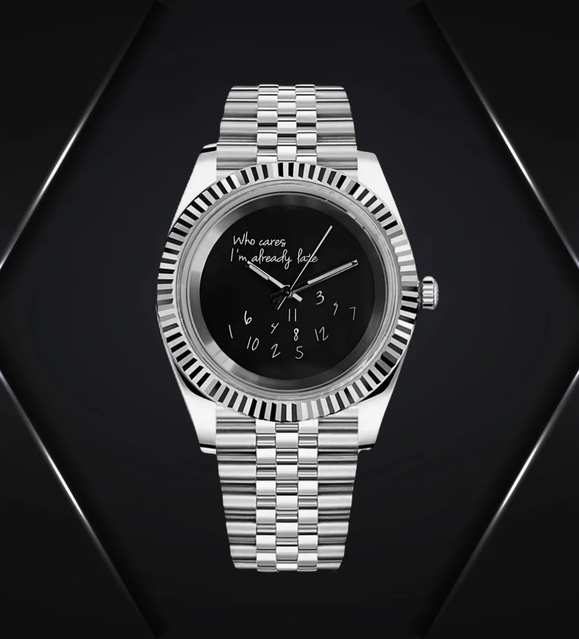 Seiko Datejust Mod - Who Cares? (Black)