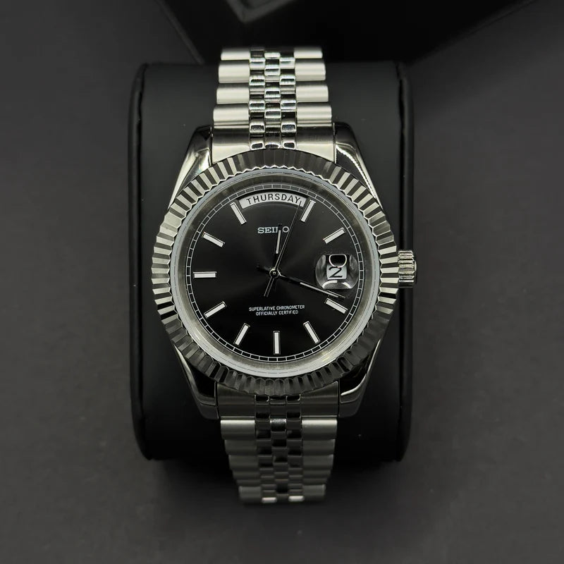 Seiko Day-Date Mod - Classic Black