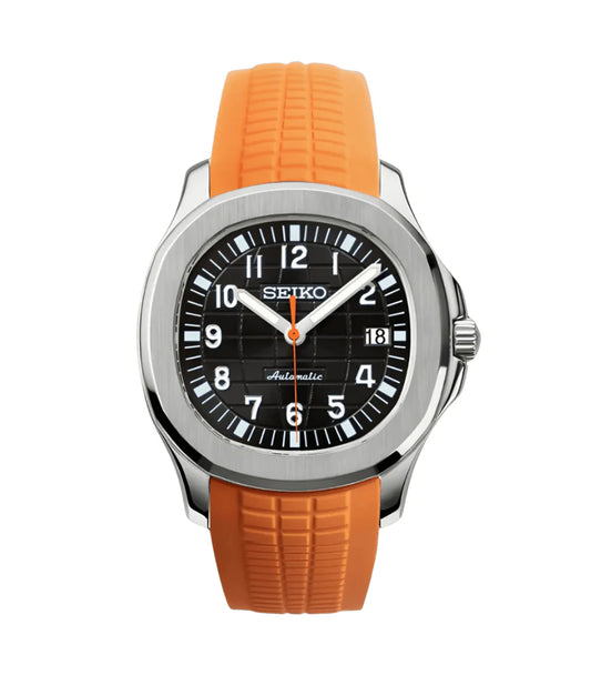 Seiko Aquanaut Mod Silver - Black/Orange