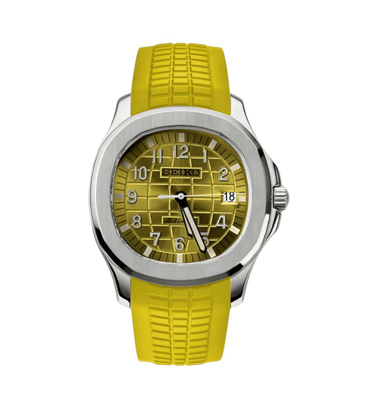 Seiko Aquanaut Mod Silver - Yellow