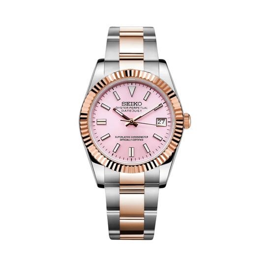 Seiko Datejust Mod Two Tone - Baby Pink