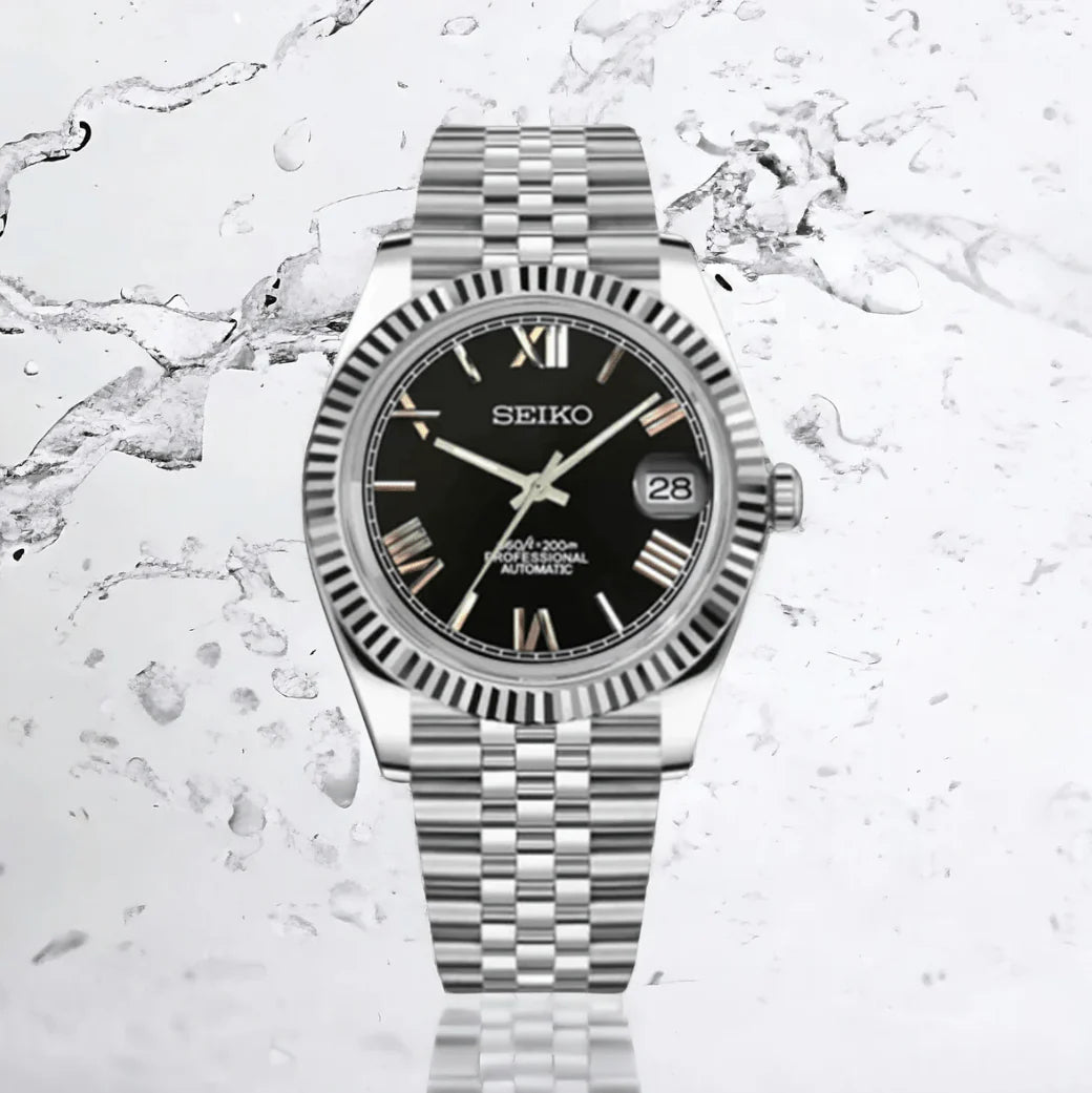 Seiko Datejust Mod - Black Roman