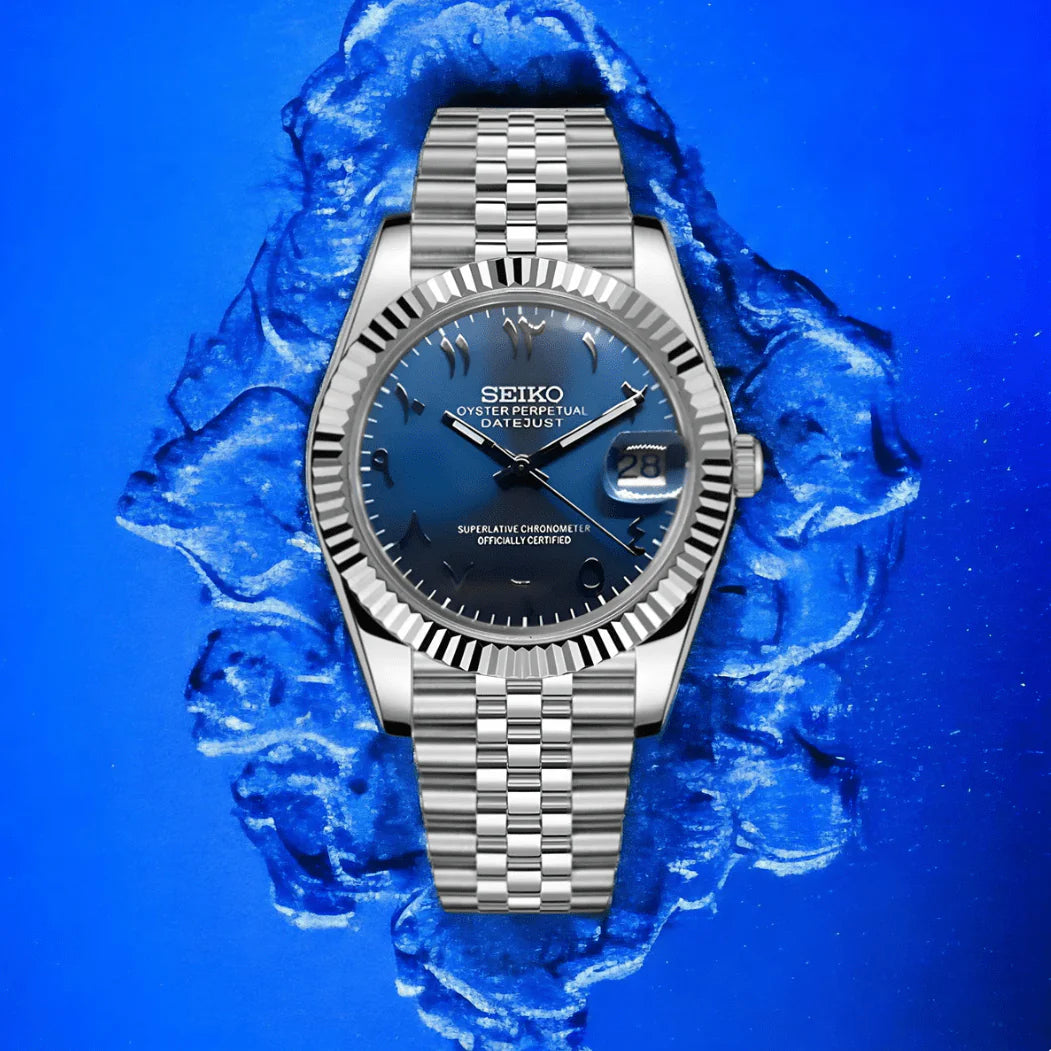 Seiko Mod Arabic Dial - Deep Ocean Blue