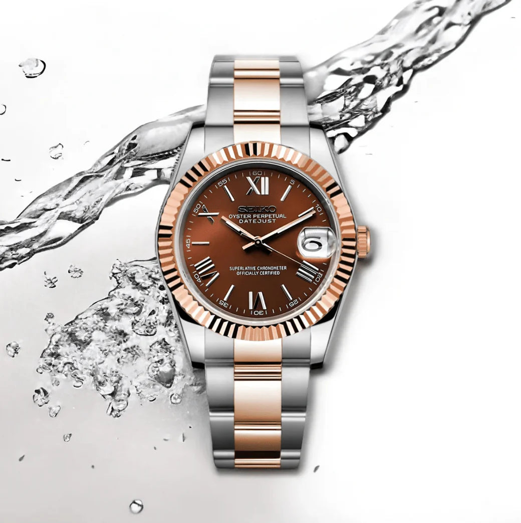 Seiko Datejust Mod Two Tone - Chocolate Roman