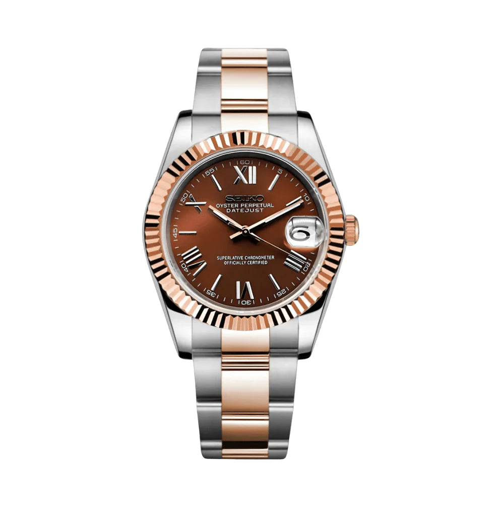 Seiko Datejust Mod Two Tone - Chocolate Roman