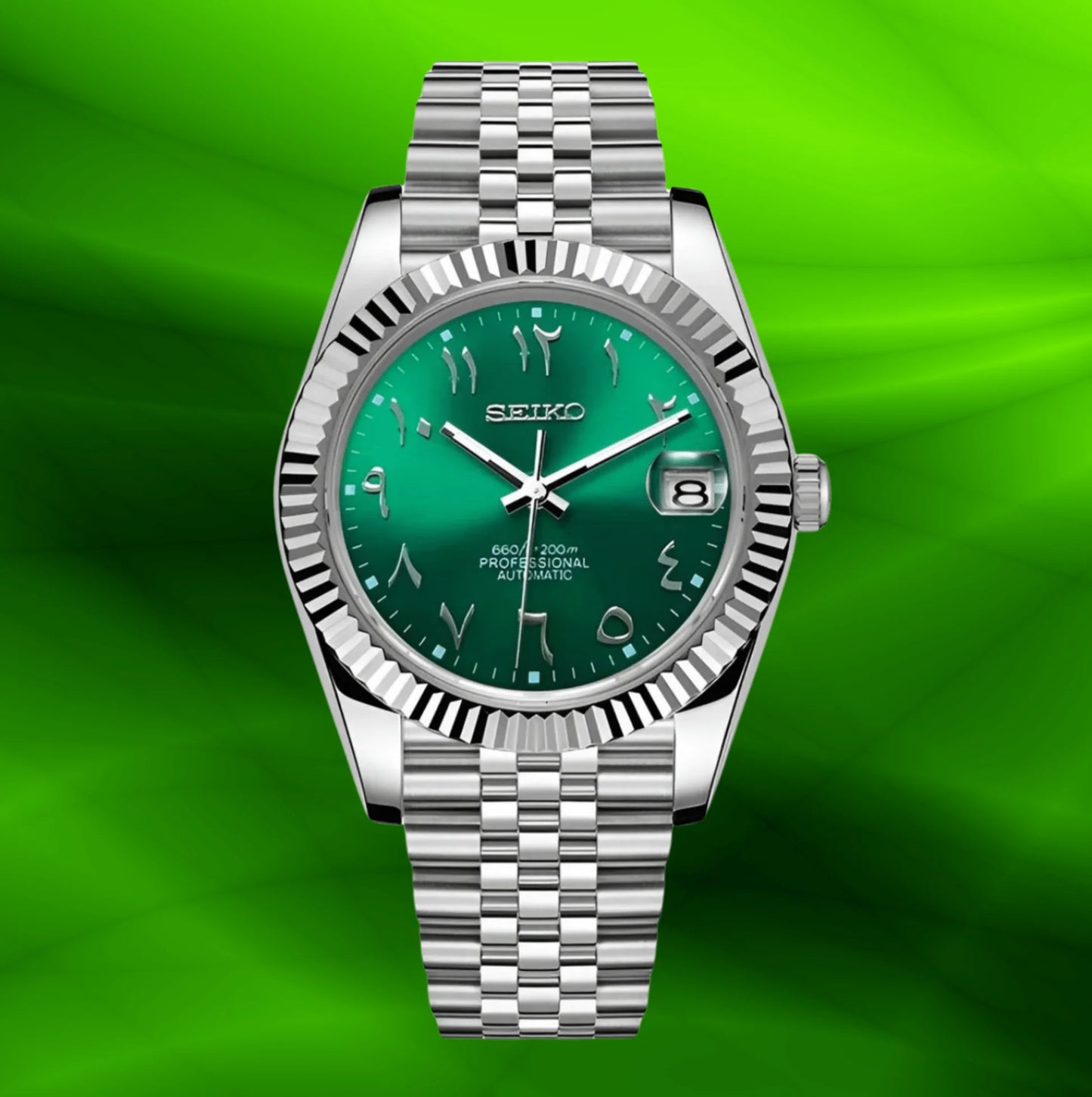 Seiko Mod Arabic Dial - Plain Green