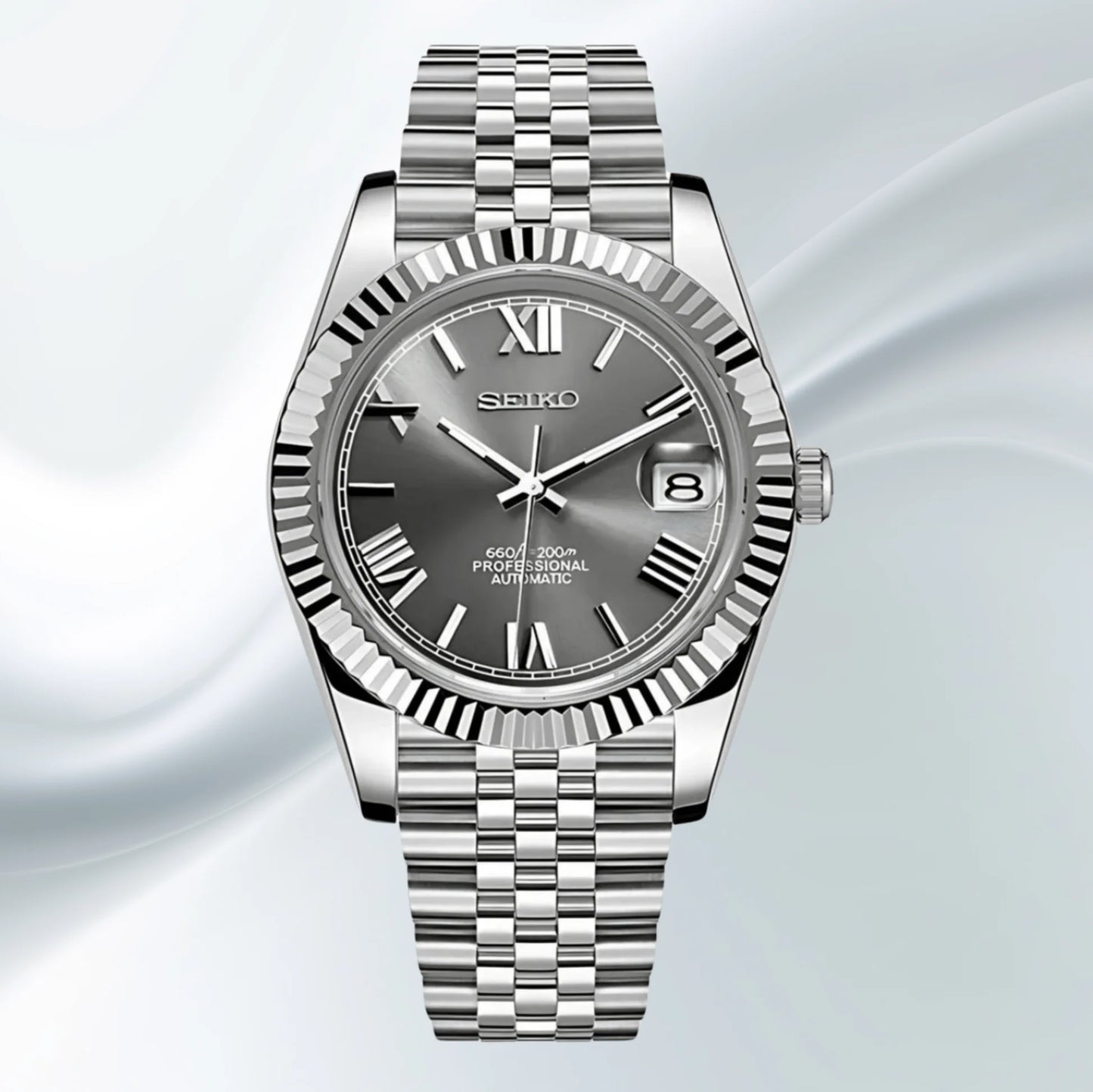 Seiko Datejust Mod Silver Roman