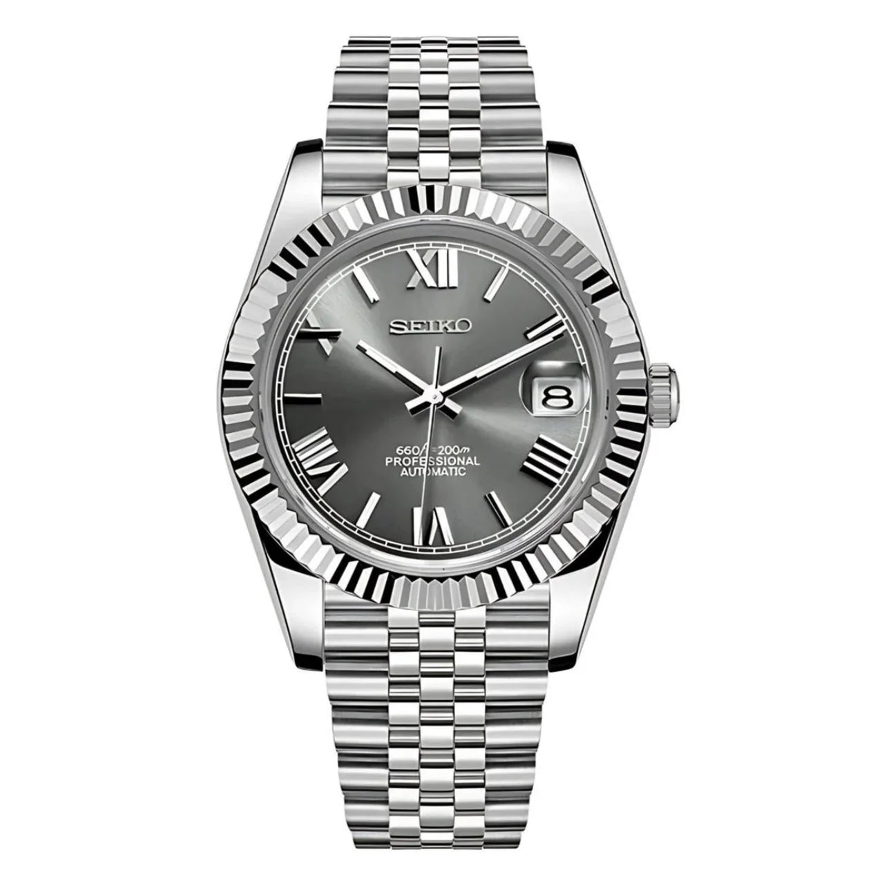 Seiko Datejust Mod Silver Roman