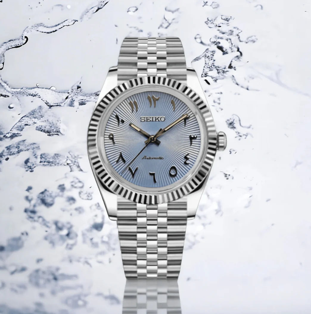 Seiko Mod Arabic Dial Textured - Light Blue