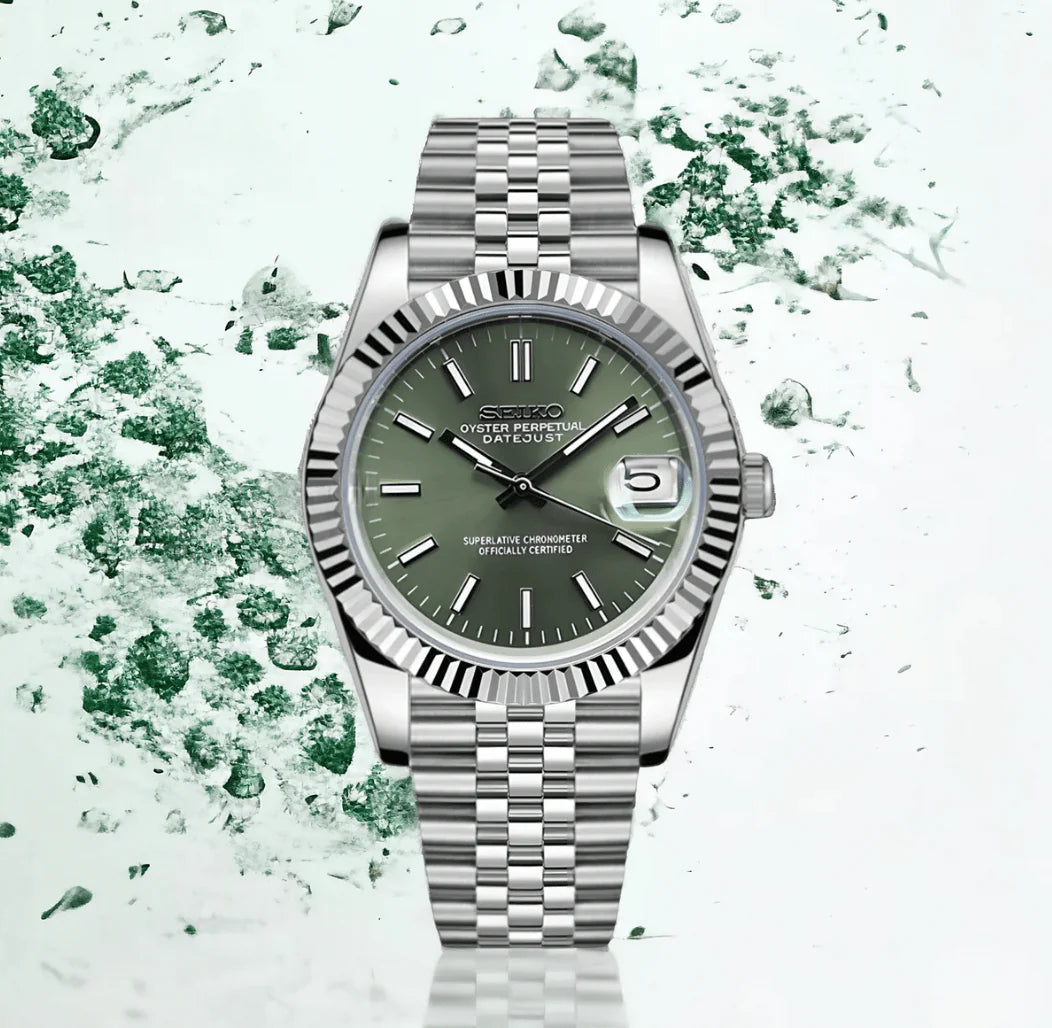 Seiko Datejust Mod - Olive Green