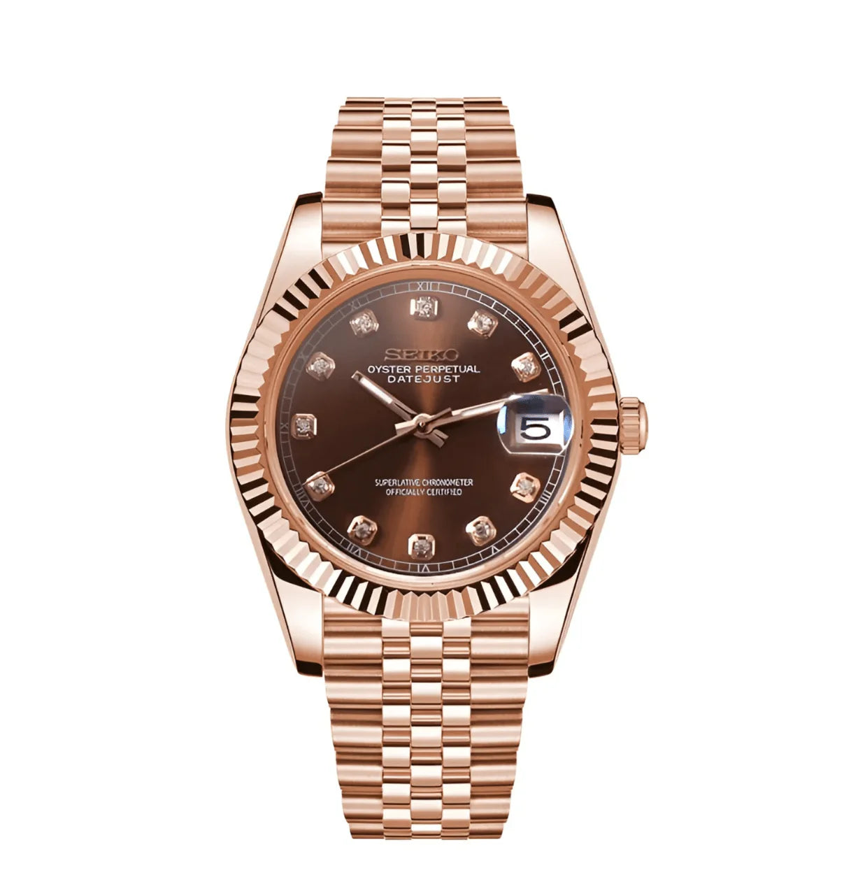 Seiko Datejust Mod Rose Gold - Crystal Champagne