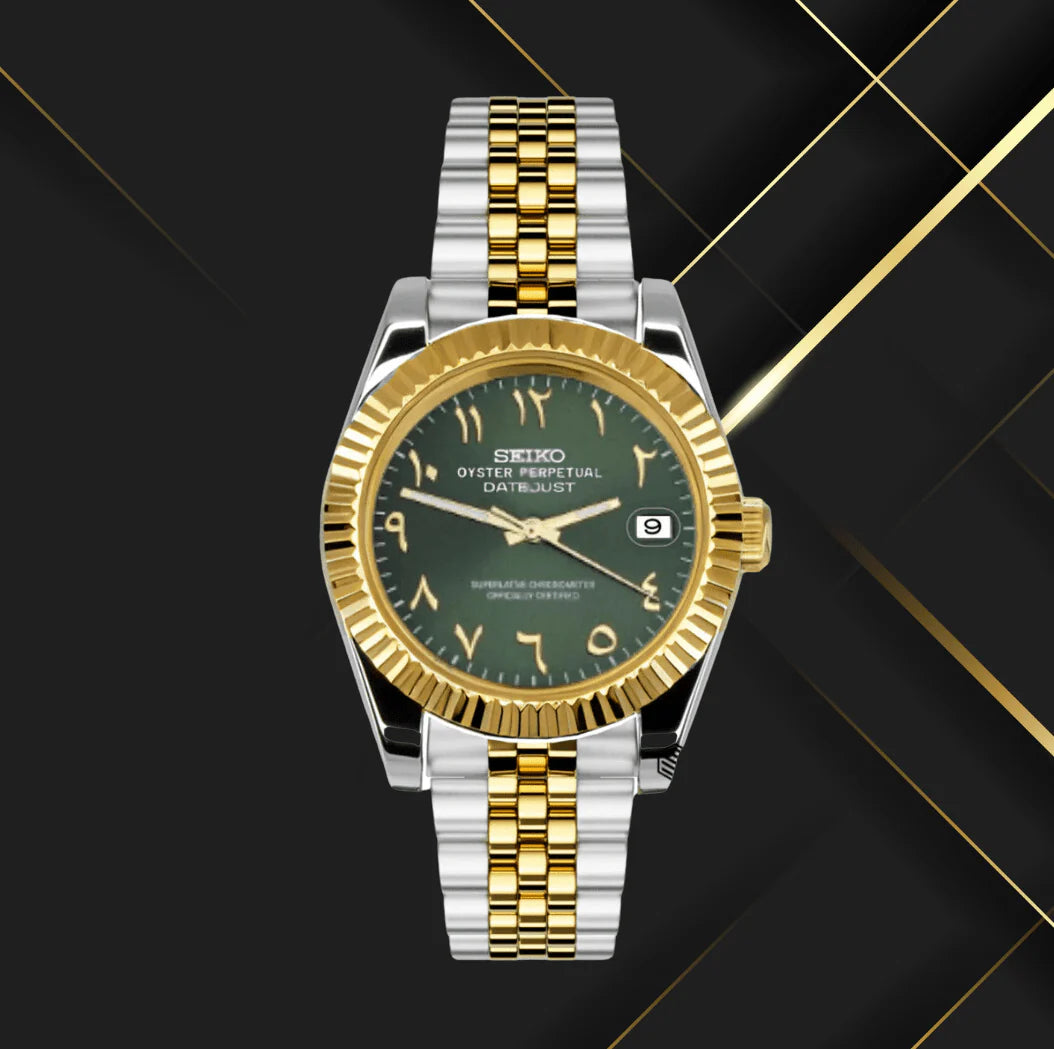 Seiko Mod Arabic Dial Two Tone - Green