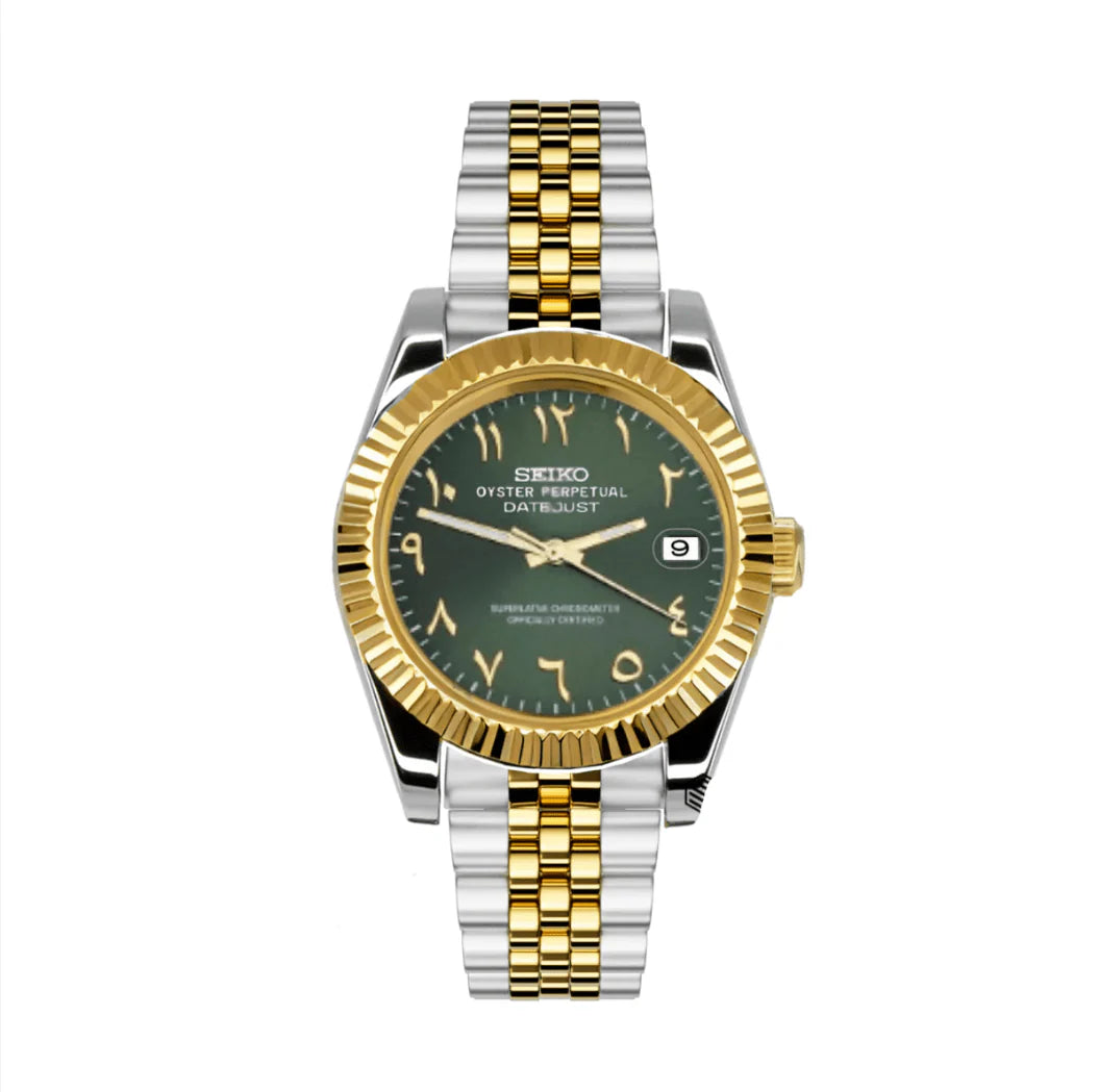 Seiko Mod Arabic Dial Two Tone - Green