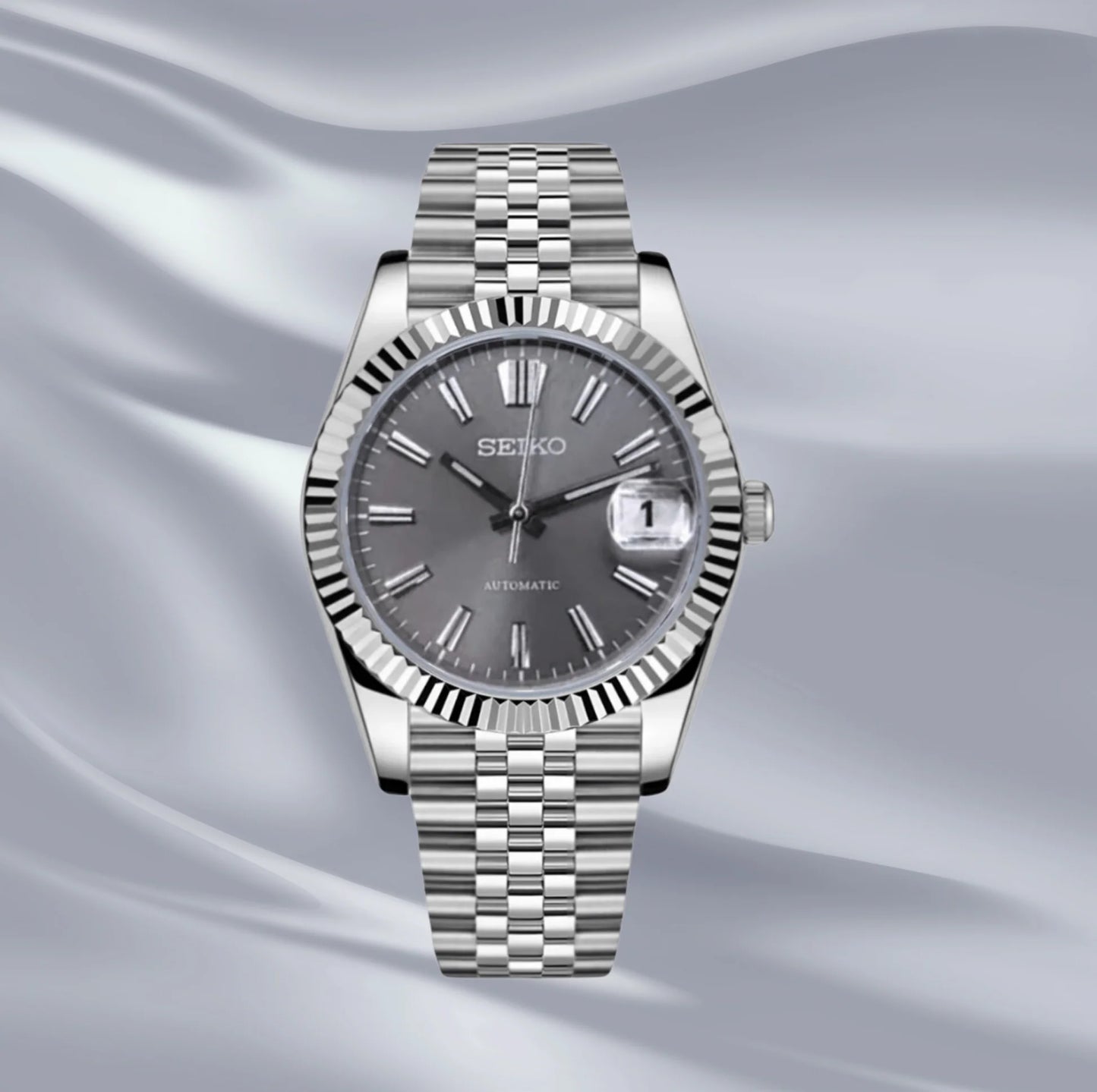 Seiko Datejust Mod - Sunburst Grey (Jubilee)