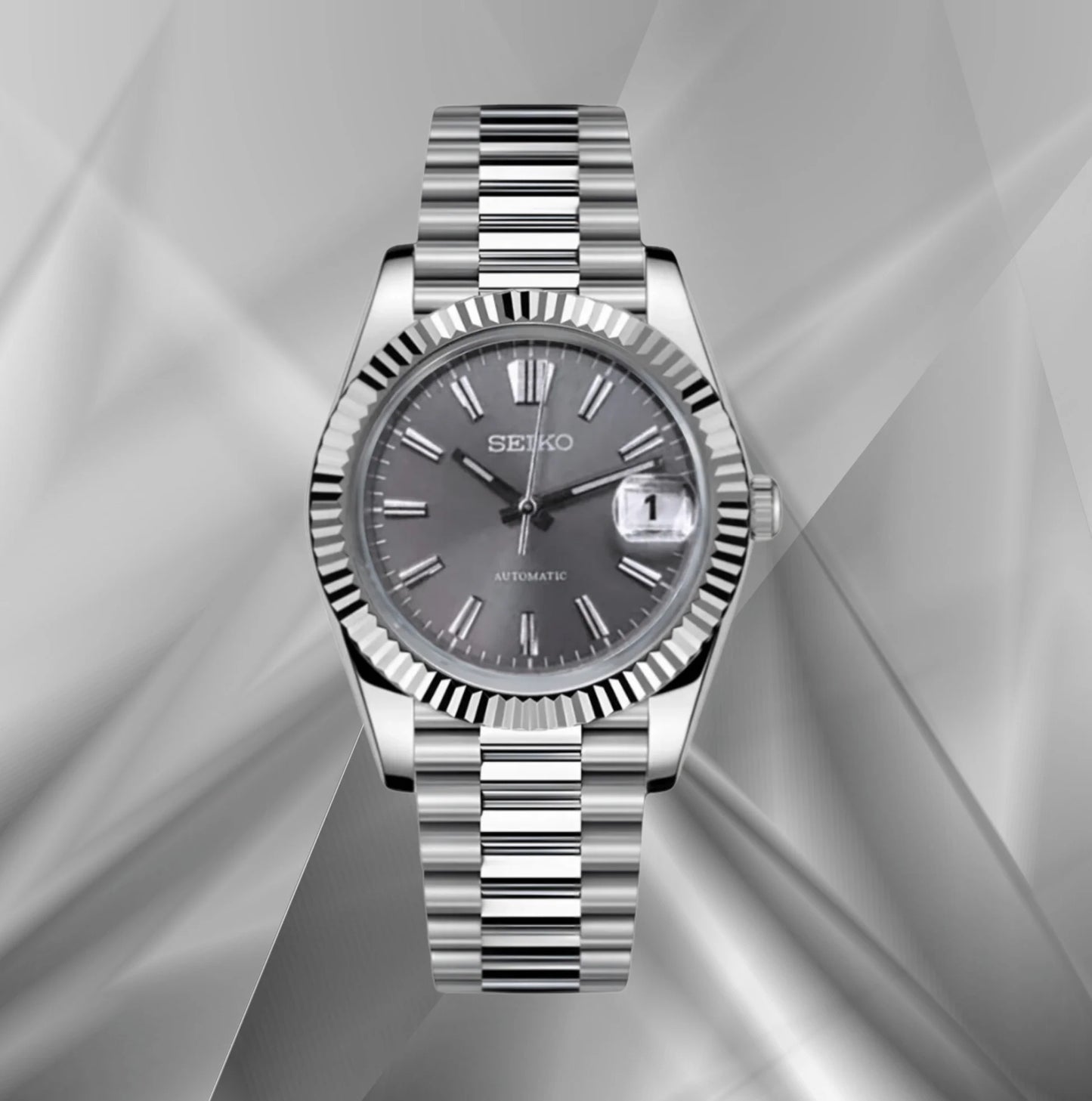 Seiko Datejust Mod - Sunburst Grey (President)