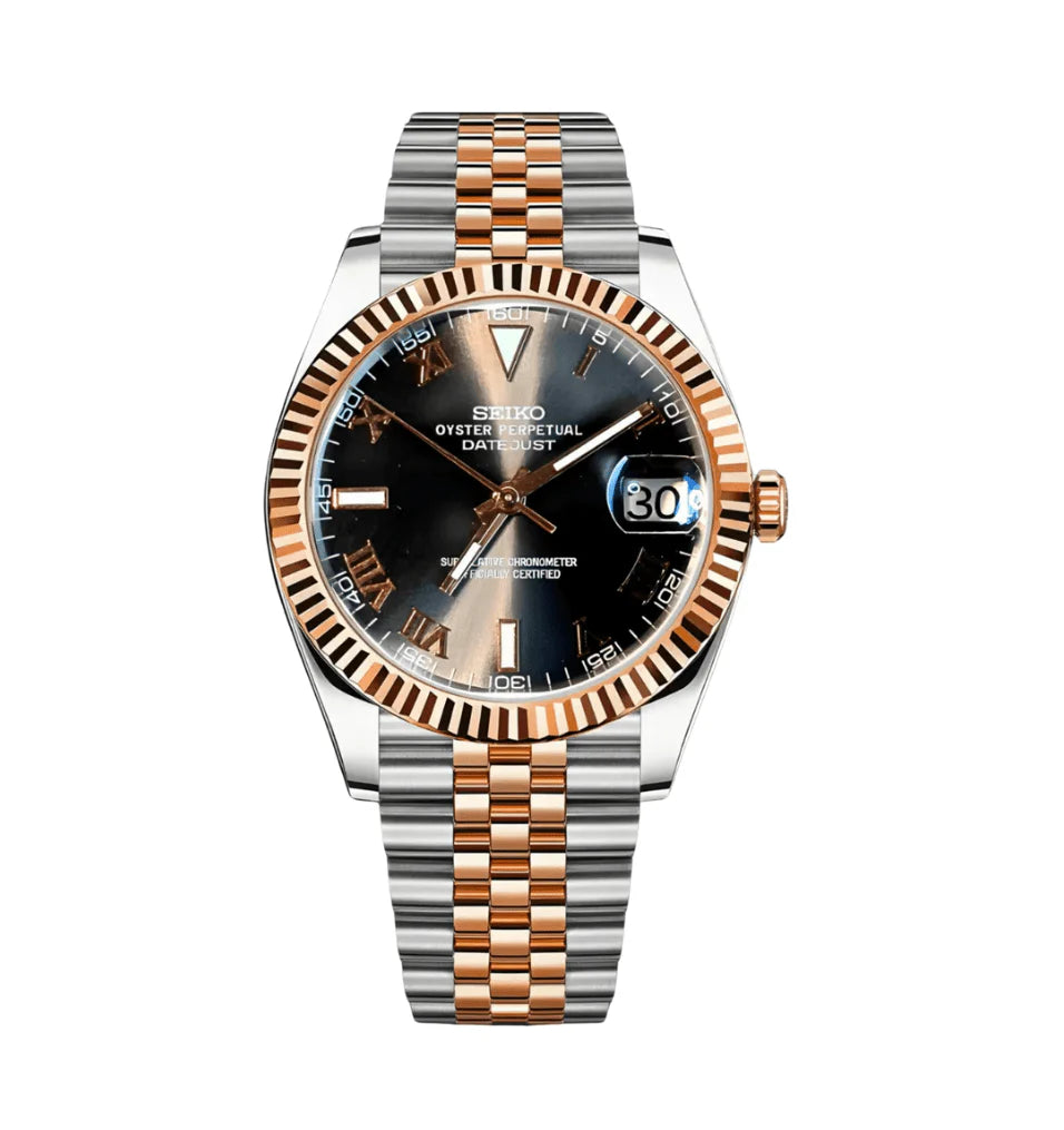 Seiko Datejust Mod Two Tone - Black Roman