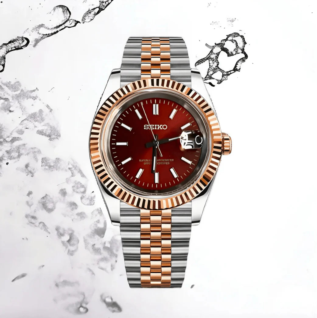 Seiko Datejust Mod Two Tone - Red