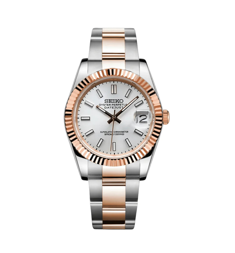 Seiko Datejust Mod Two Tone - White