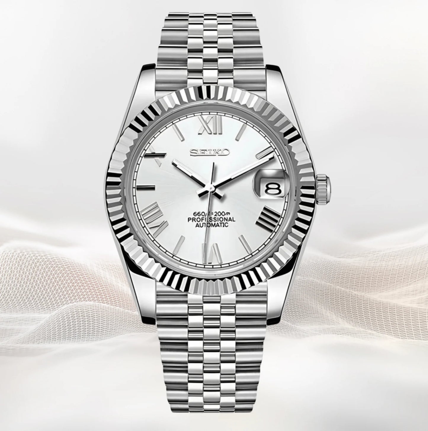 Seiko Datejust Mod White Roman