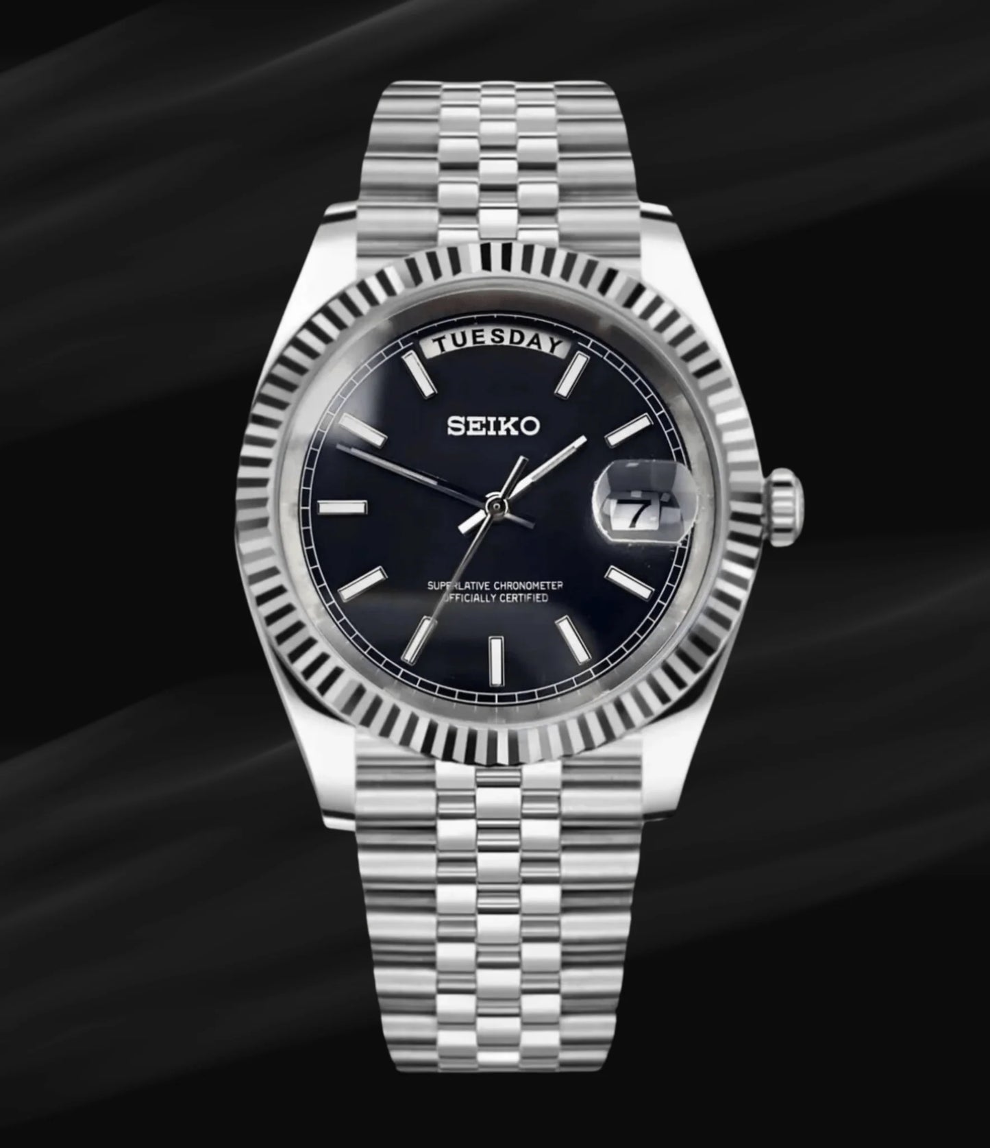 Seiko Day-Date Mod - Classic Black