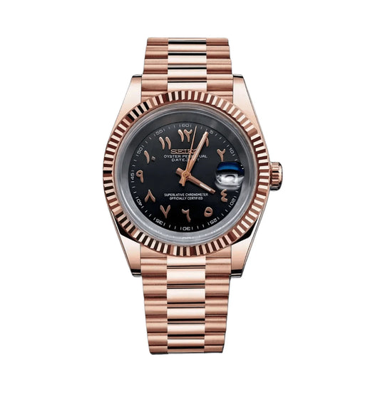 Seiko Mod Arabic Dial Rose Gold - Black