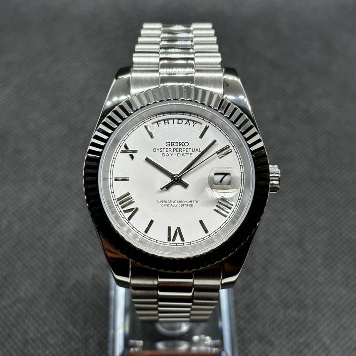 Seiko Day-Date Mod - White Roman