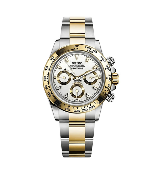 Seiko Daytona Mod Two Tone Gold White