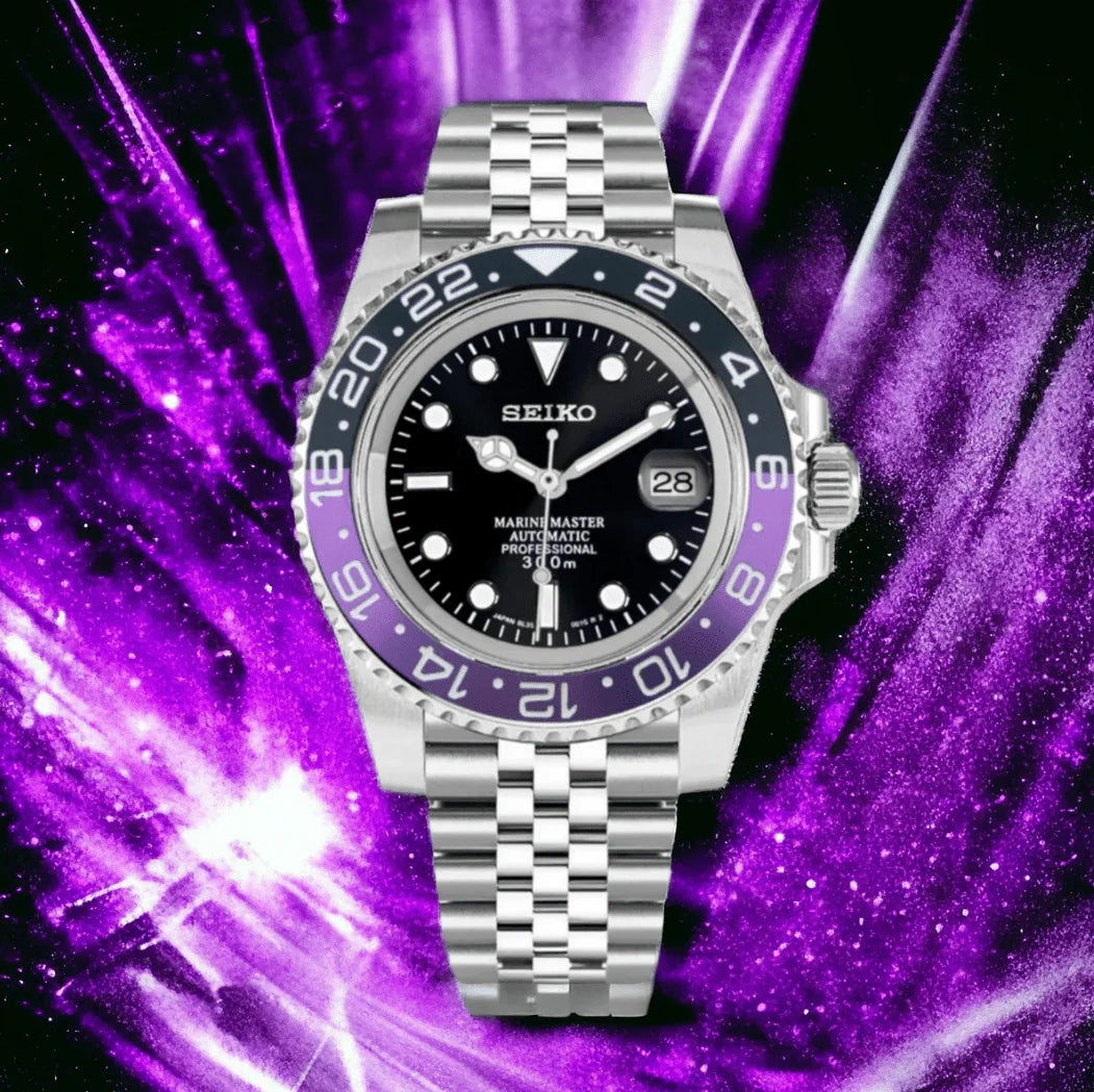 Seiko GMT Mod Purple Black