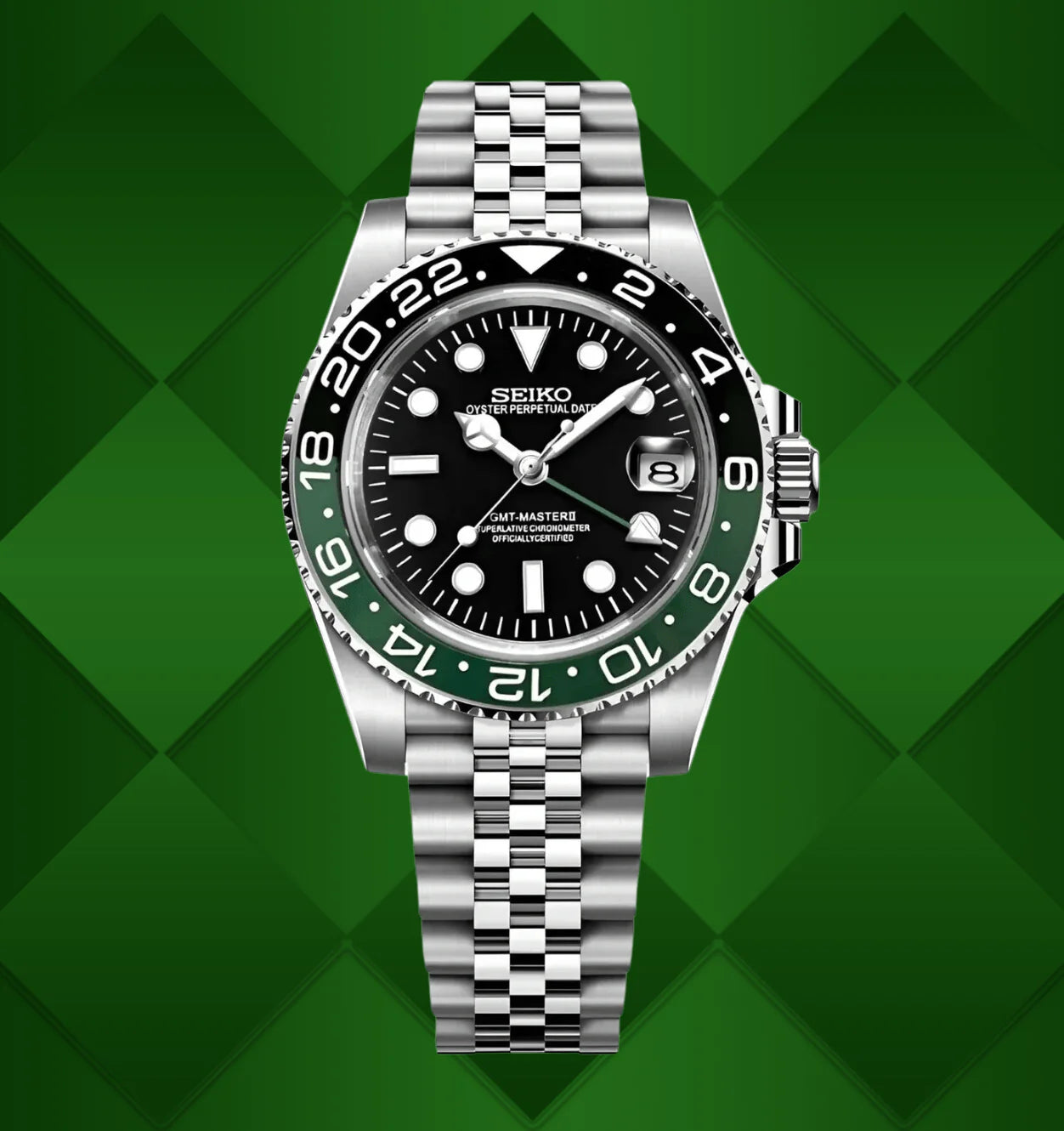 Seiko GMT Mod Green Black