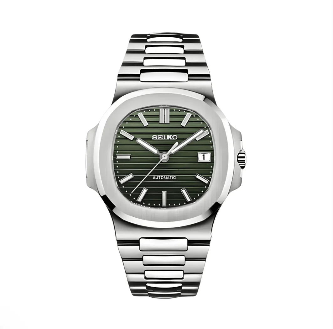 Seiko Nautilus Mod Silver - Olive Green