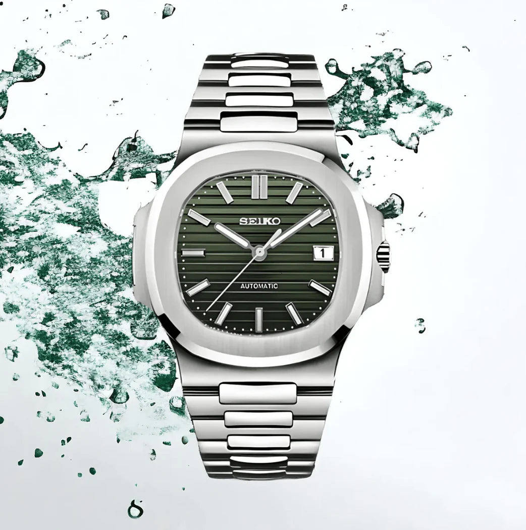 Seiko Nautilus Mod Silver - Olive Green