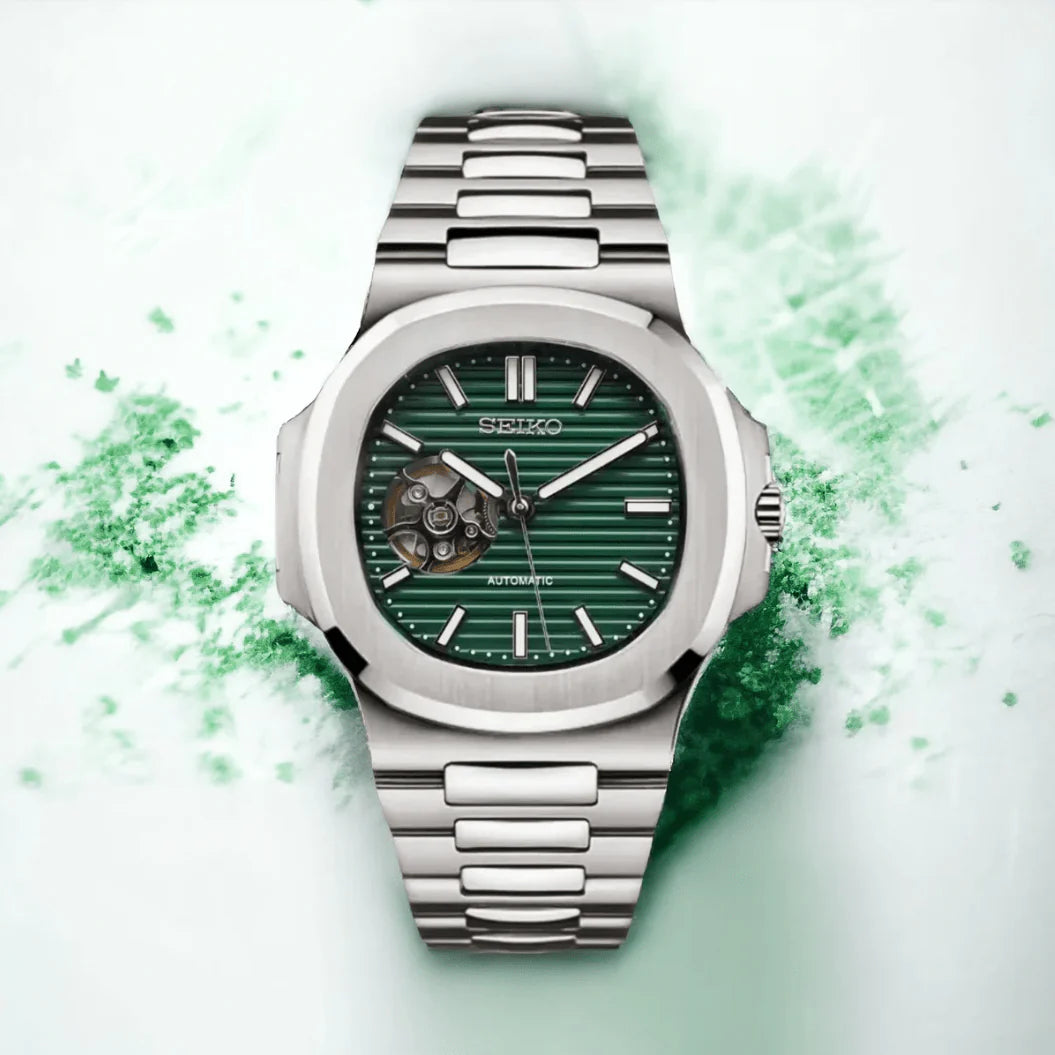 Seiko Nautilus Mod Silver (Open Heart) - Green