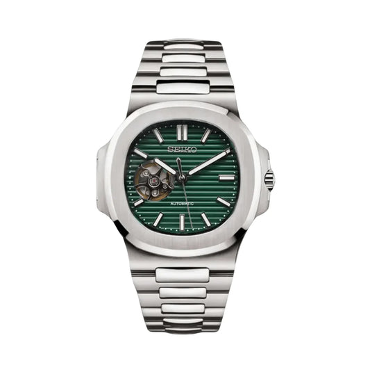 Seiko Nautilus Mod Silver (Open Heart) - Green