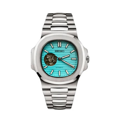 Seiko Nautilus Mod Silver (Open Heart) - Tiffany Blue