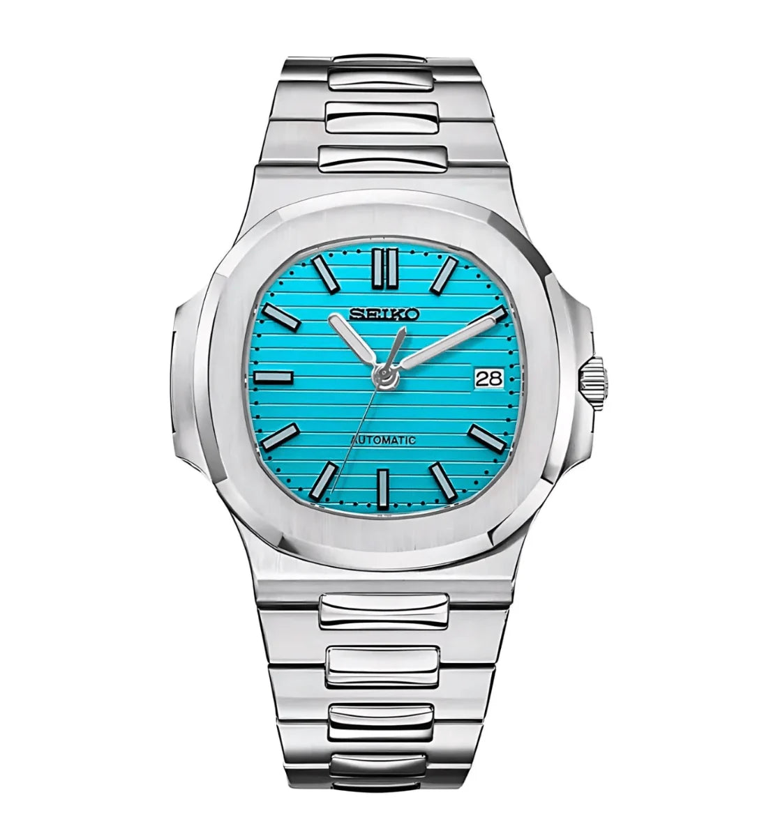 Seiko Nautilus Mod Silver - Tiffany Blue