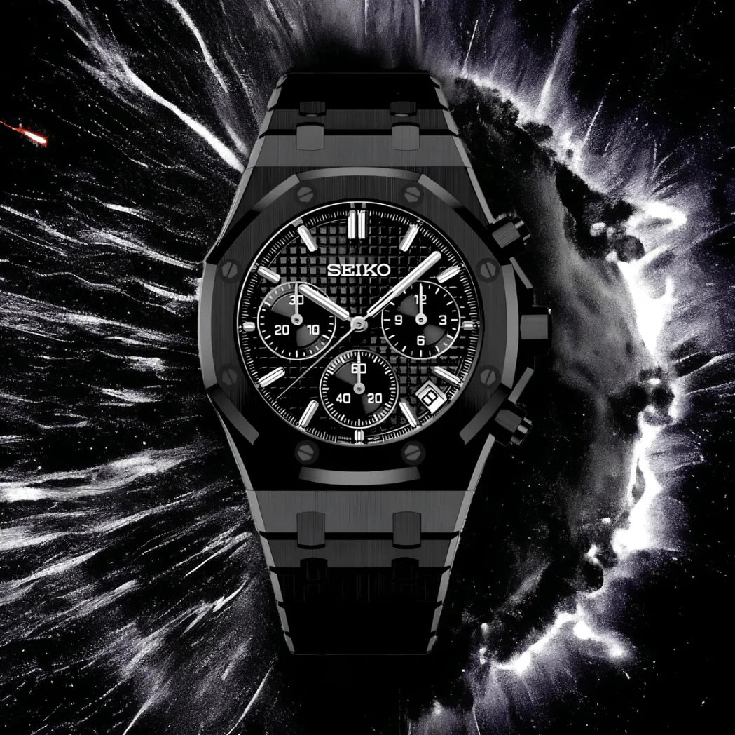 Seiko Royal Oak Mod Chronograph - Black Panther