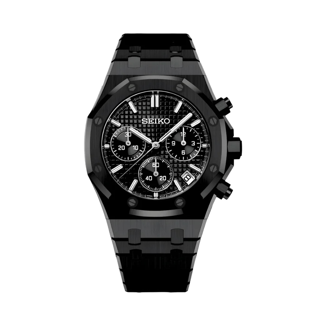 Seiko Royal Oak Mod Chronograph - Black Panther